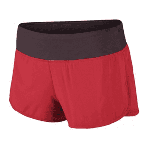 A red and black short is shown.