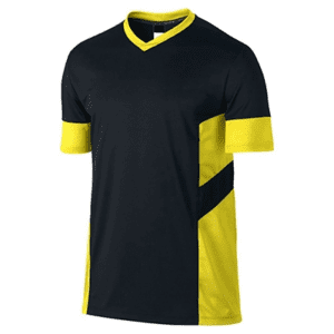 A black and yellow shirt is shown.